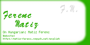 ferenc matiz business card